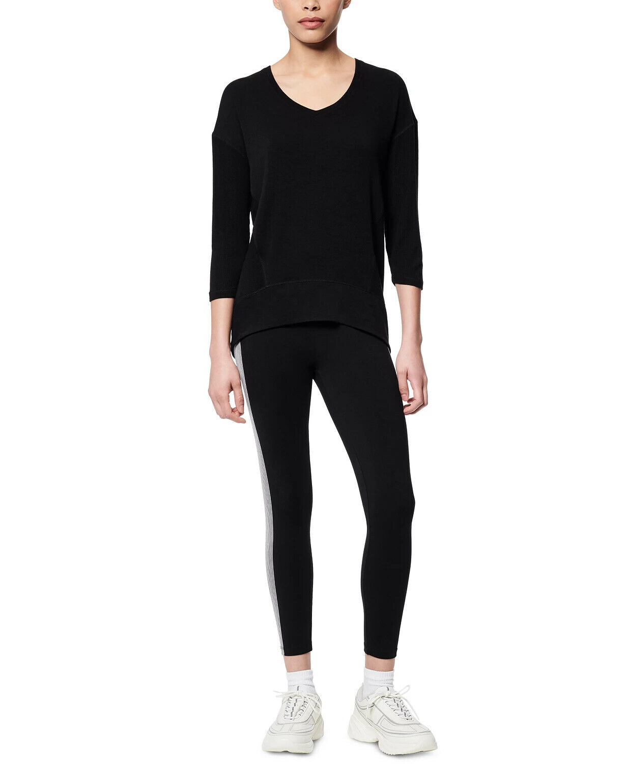 Marc New York Peaceful Yoga 3/4-Sleeve T-Shirt Womens black Size S MSRP $59