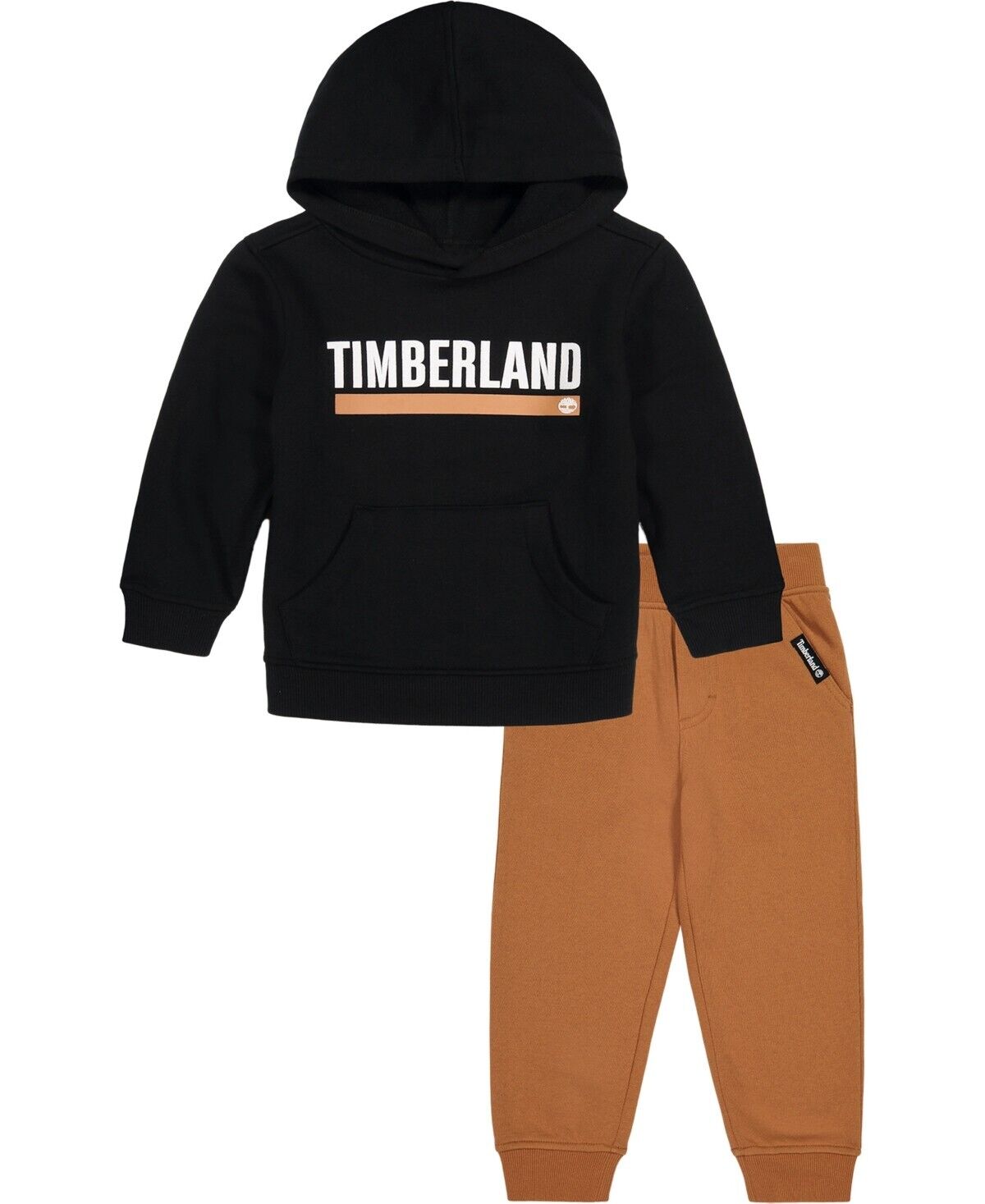 Timberland Little Boys Branded Fleece Hoodie Sweatsuit Set 2 Piece Black Size 5