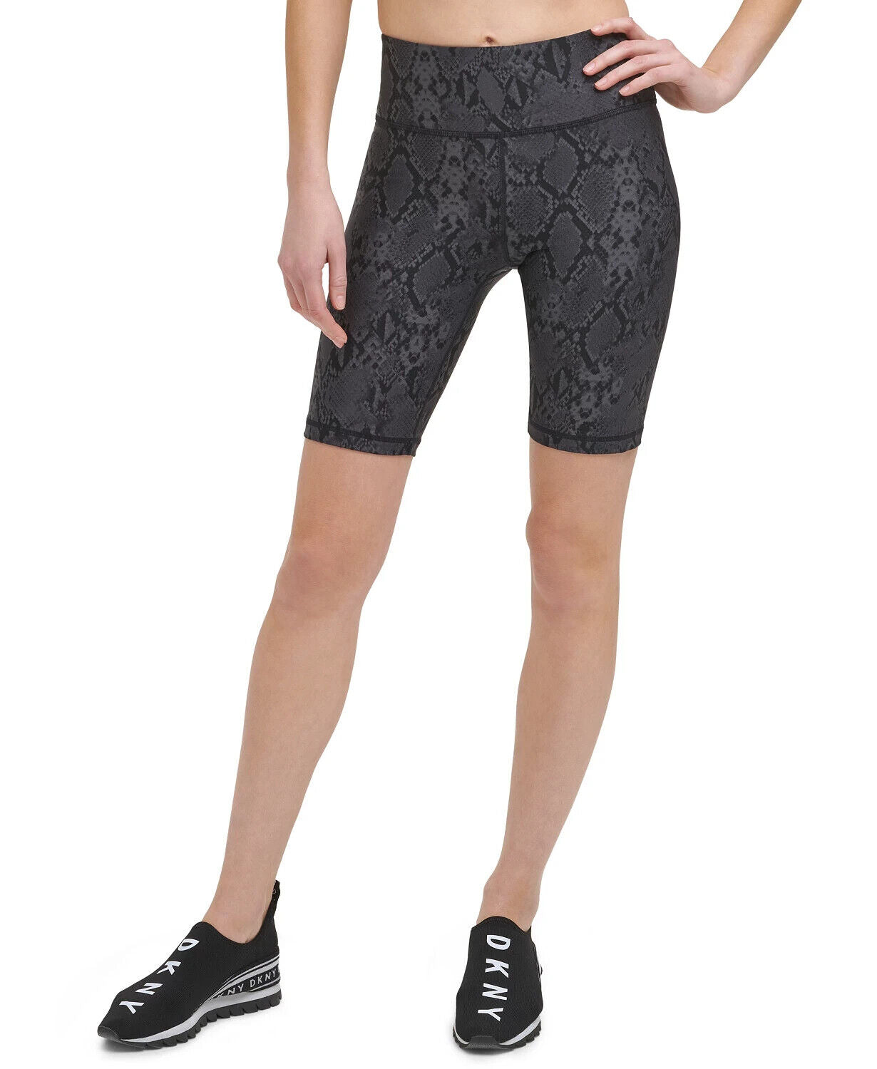 Dkny Sport Women's Snake-Embossed Bike Shorts Black Size S MSRP $45