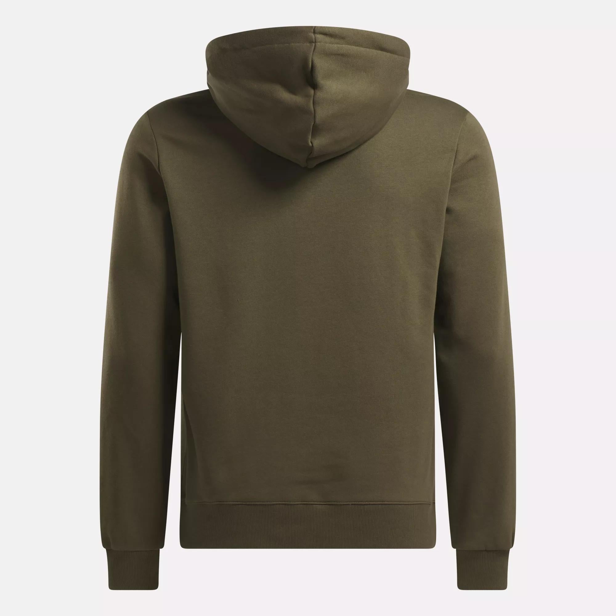 Reebok Identity Fleece Over-the-Head Hoodie Olive Green Size L