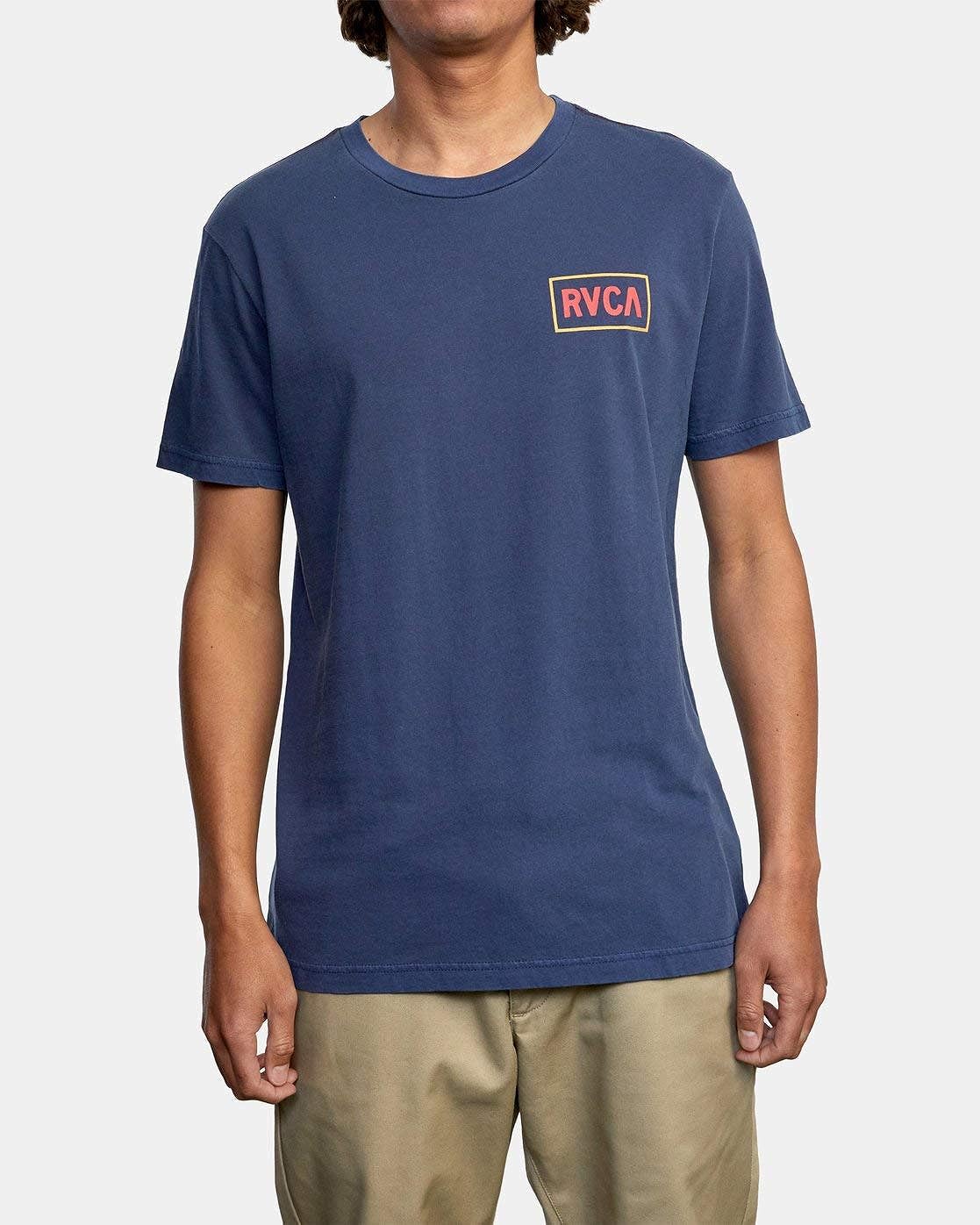RVCA Men's Balance Now Short Sleeve T Shirt - Moody Blue Small