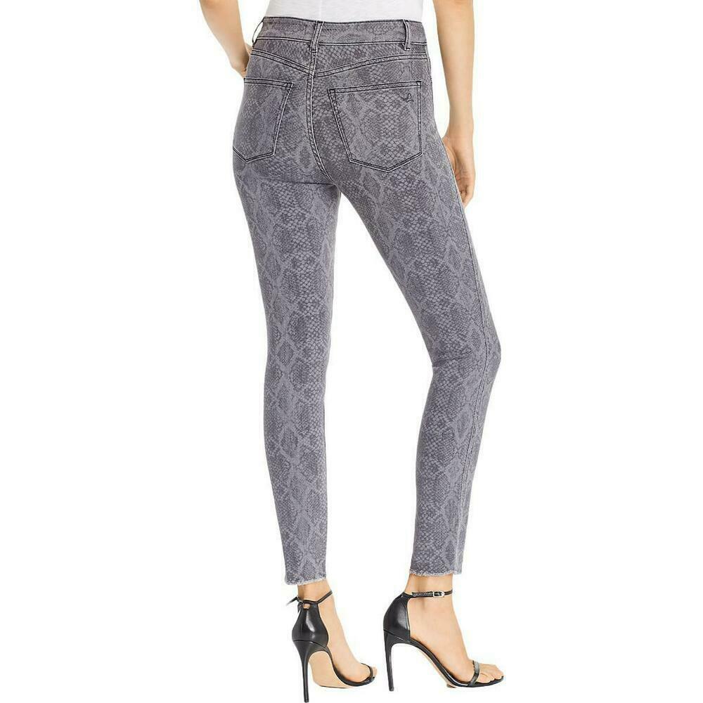 DL1961 Womens Farrow Ankle Jeans High Rise Animal Print Gray Size 32