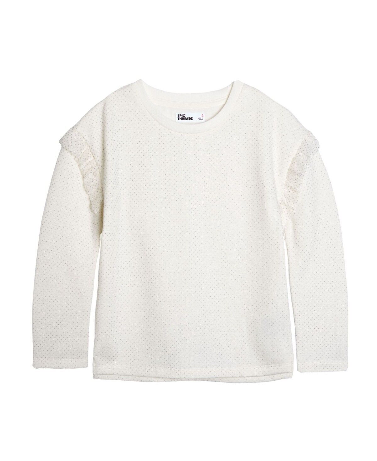 Epic Threads Little Girls Long Sleeve Drop Holiday Ivory Size 5