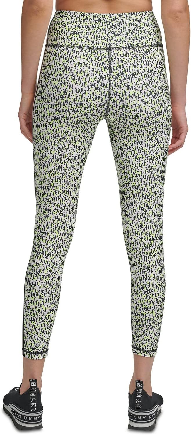 DKNY womens Printed Side-Striped Legging, Slate Heather, Size XS