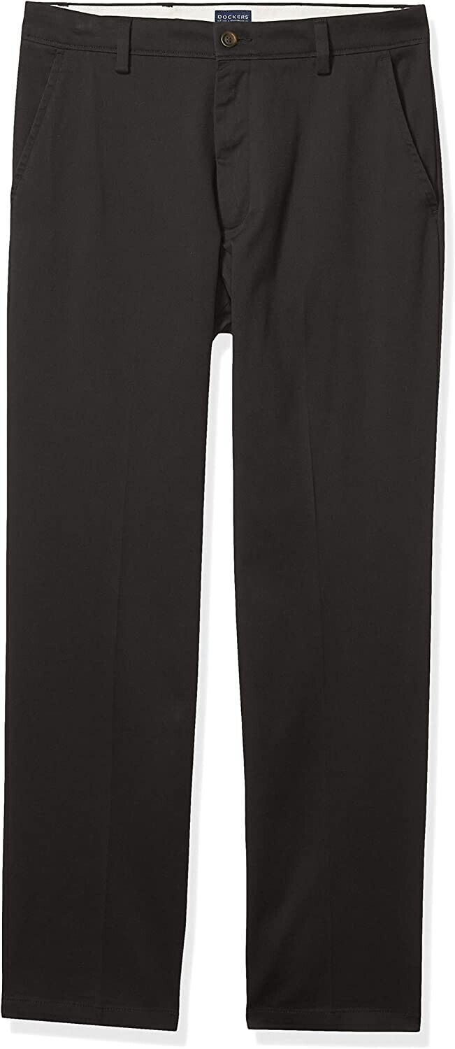 Dockers Men's Easy Classic Fit Khaki Stretch Pants Black Size 32X30 MSRP $50