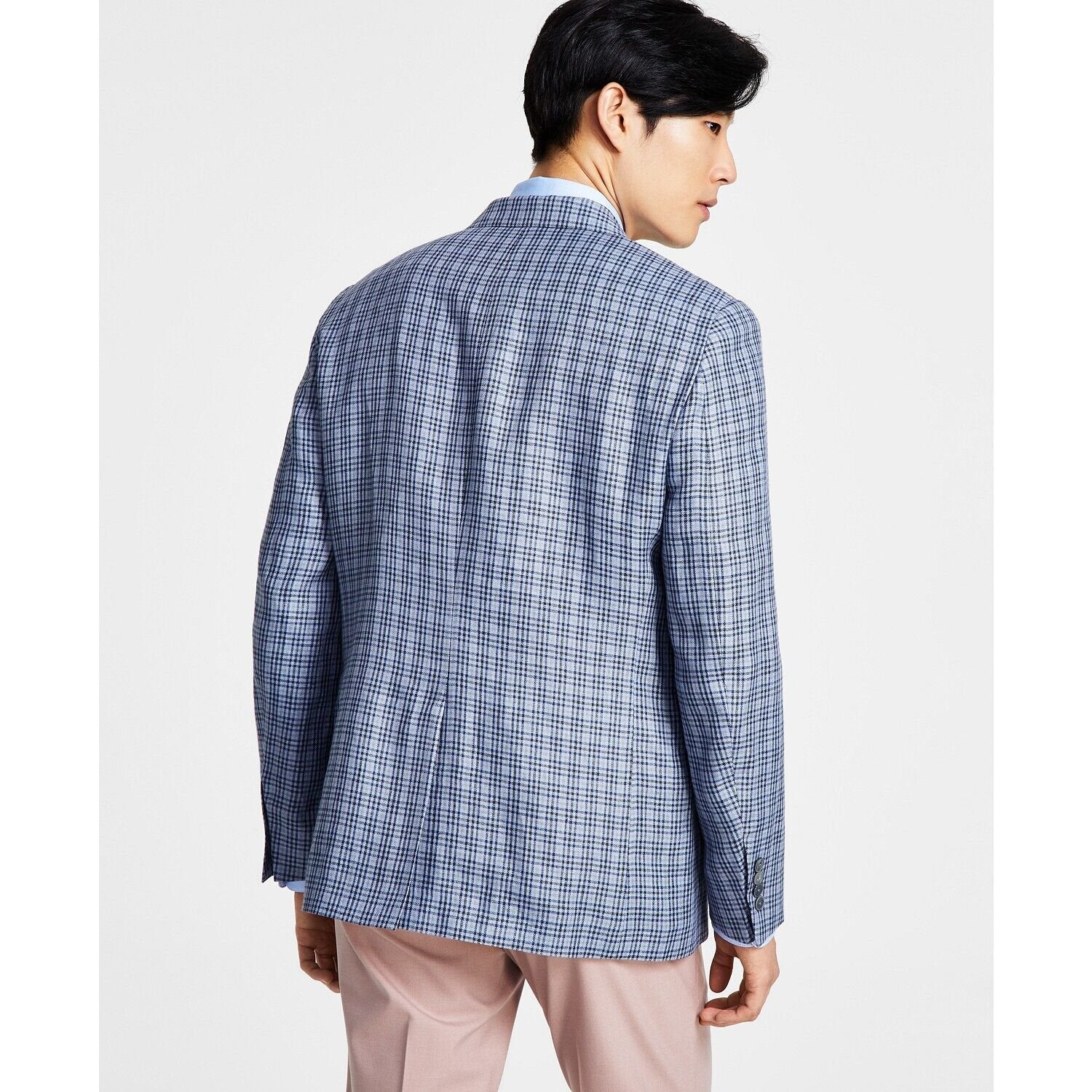Lauren Ralph Lauren Mens Linen Plaid Sportcoat Blue Size 42R