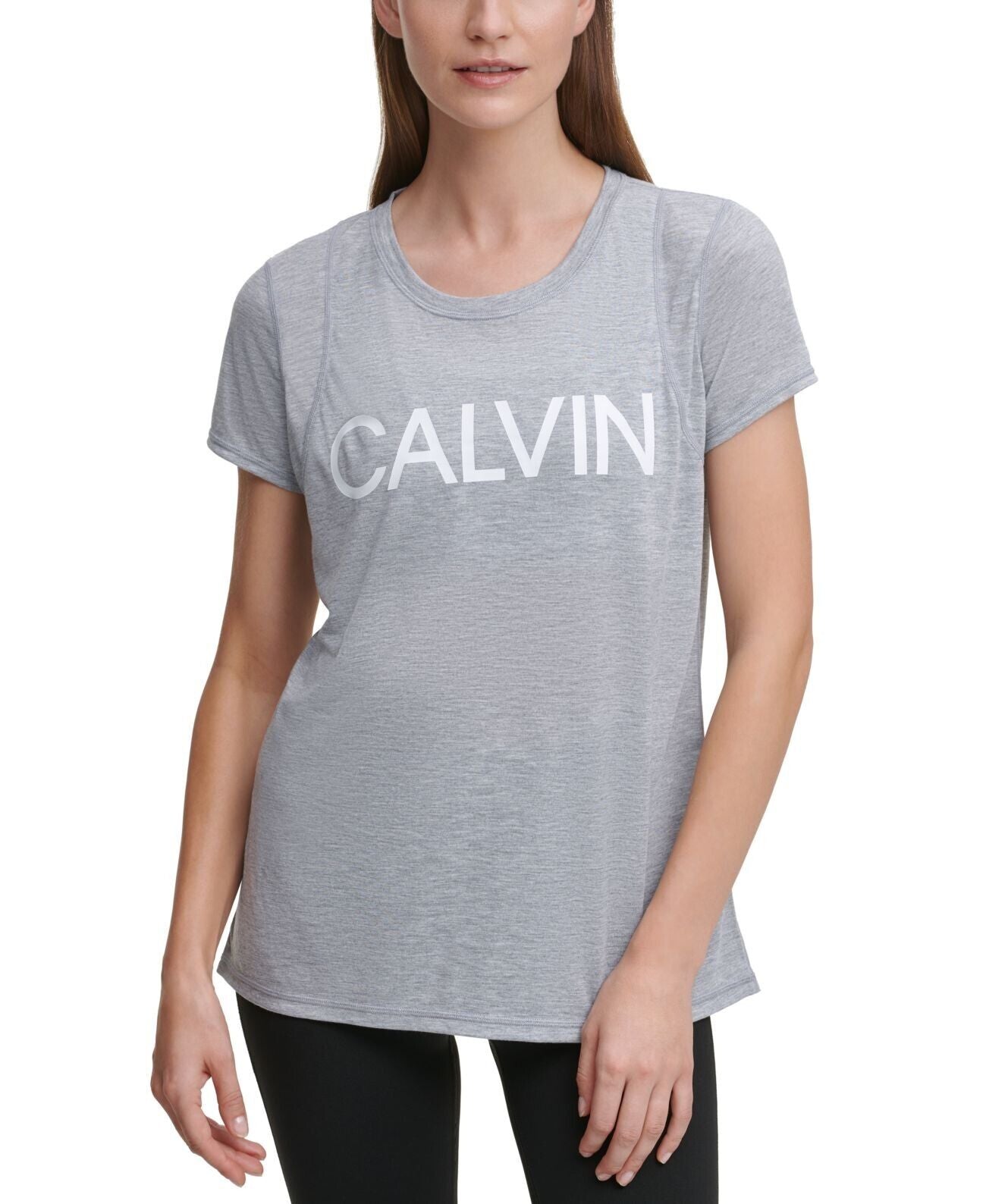 Calvin Klein Womens Performance Logo T-Shirt Gray Size S