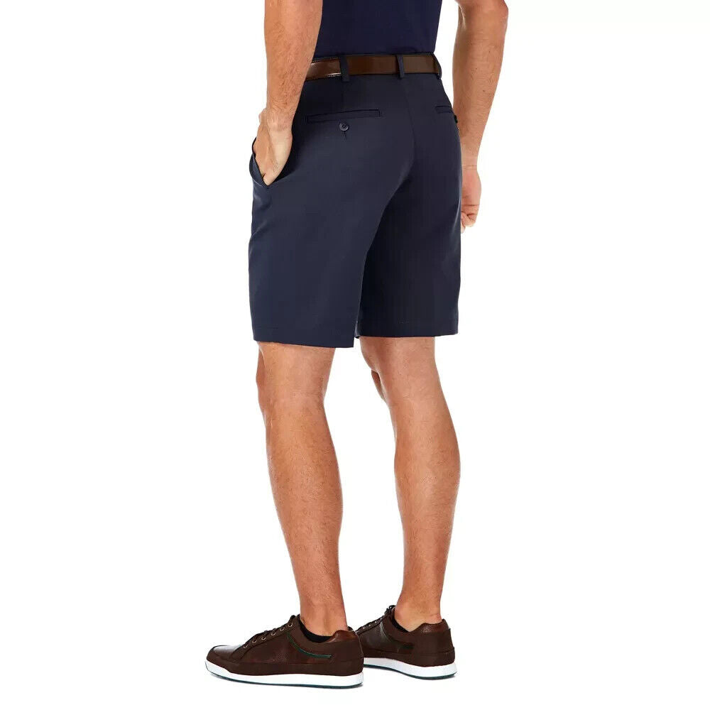 Haggar Men's Cool 18 Pro Pleat Front Short, Black, Size 38W Exandable waist