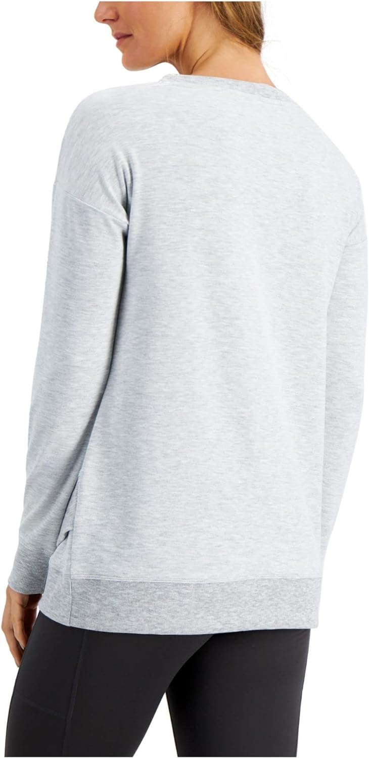 IDEOLOGY Womens Gray Stretch Ribbed Crossover-Hem Heather Top Size XXL