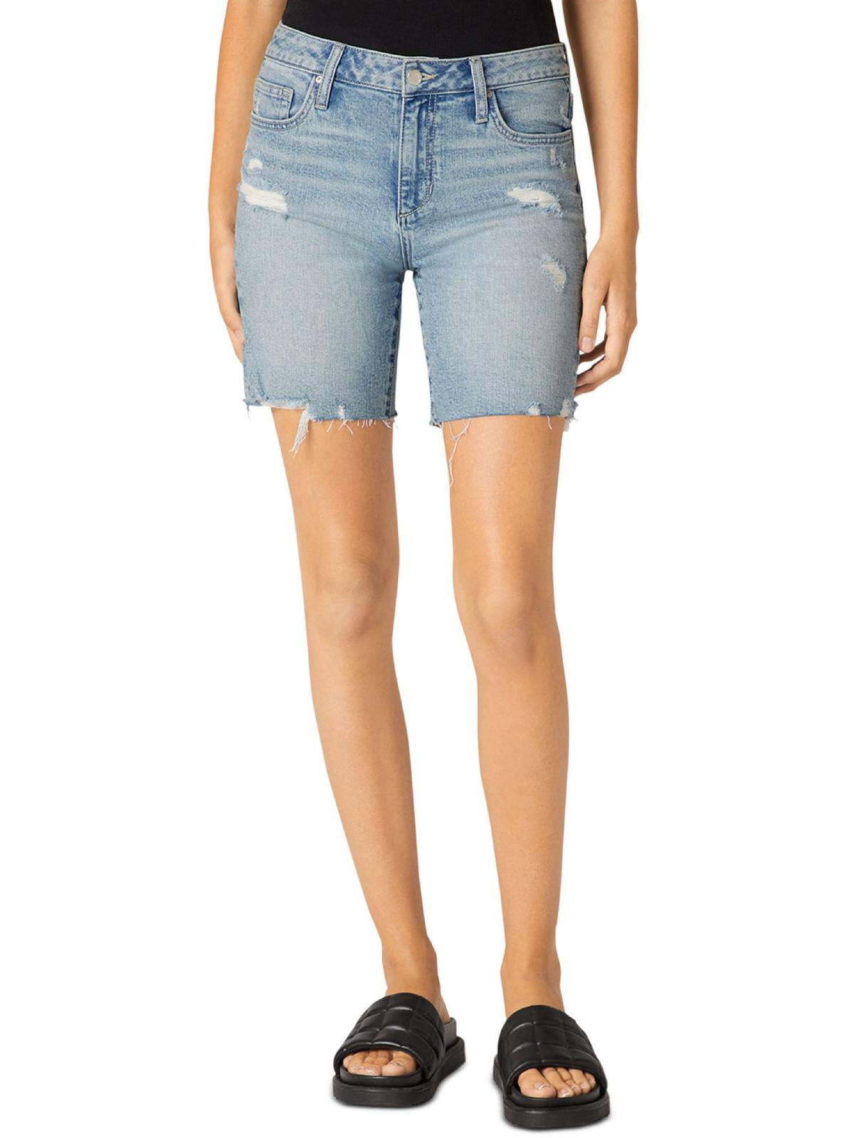 Joe's Womens Distressed Bermuda Cutoff Shorts Blue Size 28