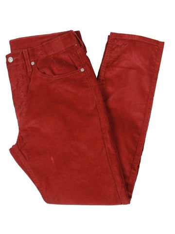 Levi Strauss & Co. Mens 512 Corduroy Slim Tapered Leg Jeans Red Brown Size 34/32