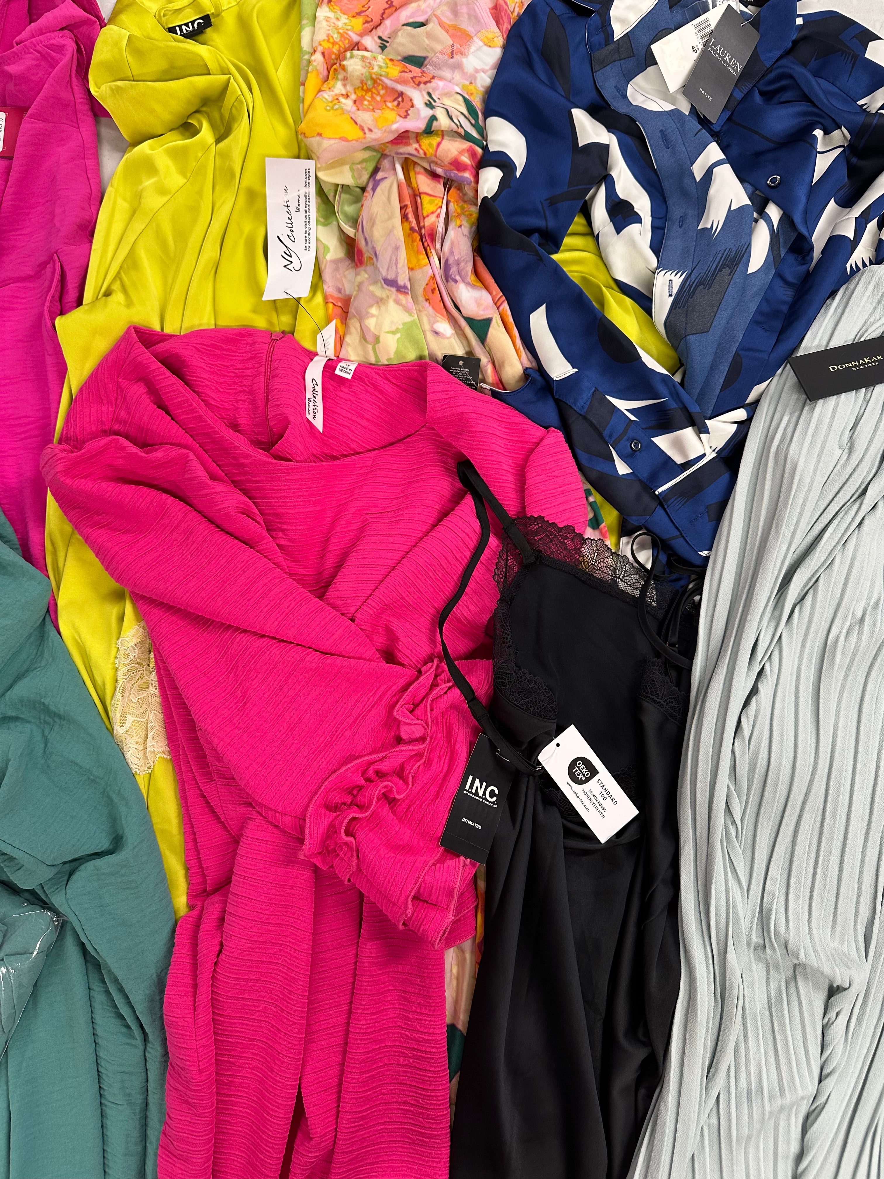 Women's Clothing Assorted Wholesale Lot, DONNA KARAN, POLO RALPH LAUREN, VINCE CAMUTO, NY COLLECTION and more, 10 items, Shelf Pulls, MSRP $870
