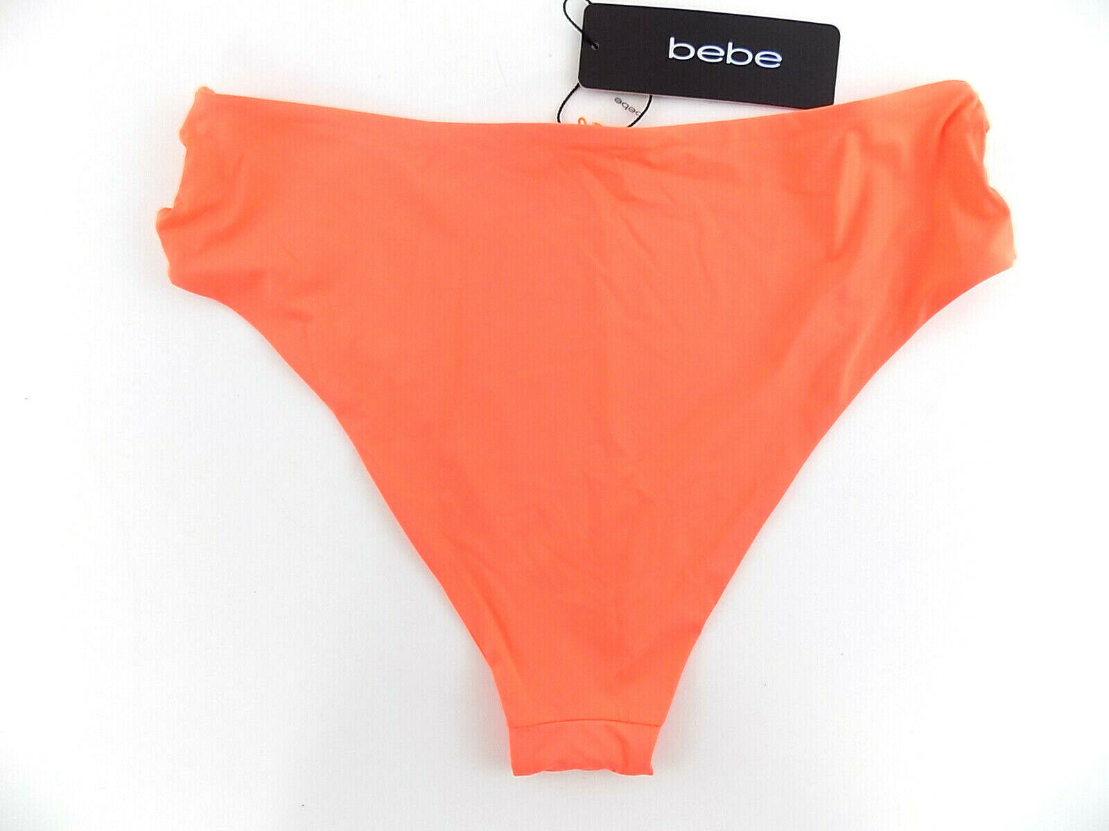 Bebe Womens Strappy Swim Bikini Bottom Neon tangerine Orange Size M MSRP $25