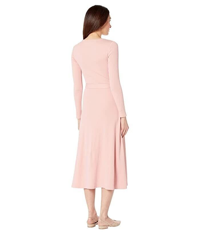 Lauren Ralph Lauren Long-Sleeve Ribbed Dress XS Pink Size XS MSRP $125