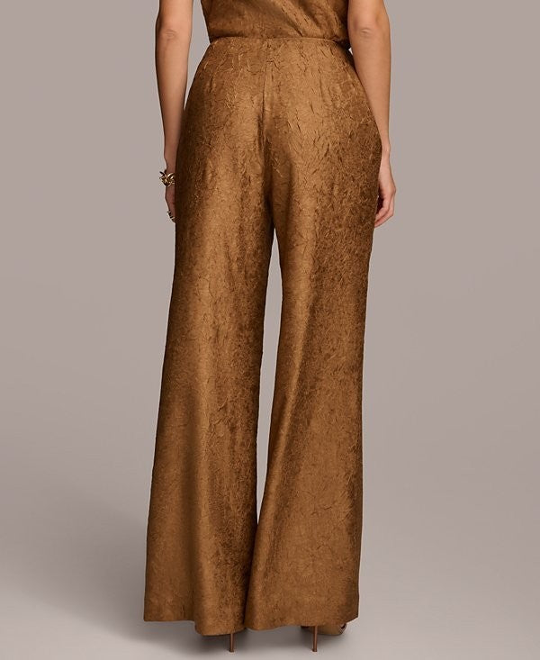 Donna Karan New York DKNY Textured Metallic Wide Leg Pants Size 0 $109