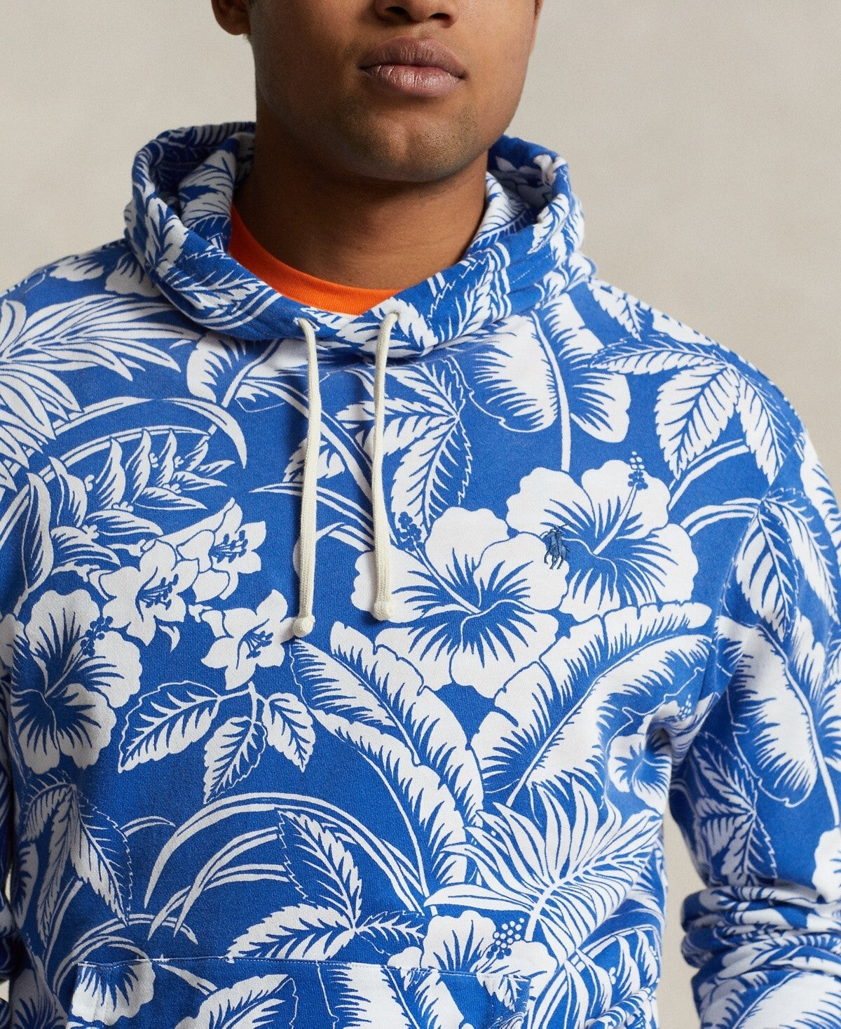 Polo Ralph Lauren Men's Tropical Floral Spa Terry Hoodie Blue SIze M MSRP $148