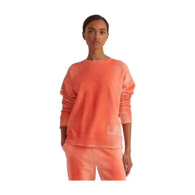 Lauren Ralph Lauren Logo French Terry Pullover Hyannis Port Orange Size L $115