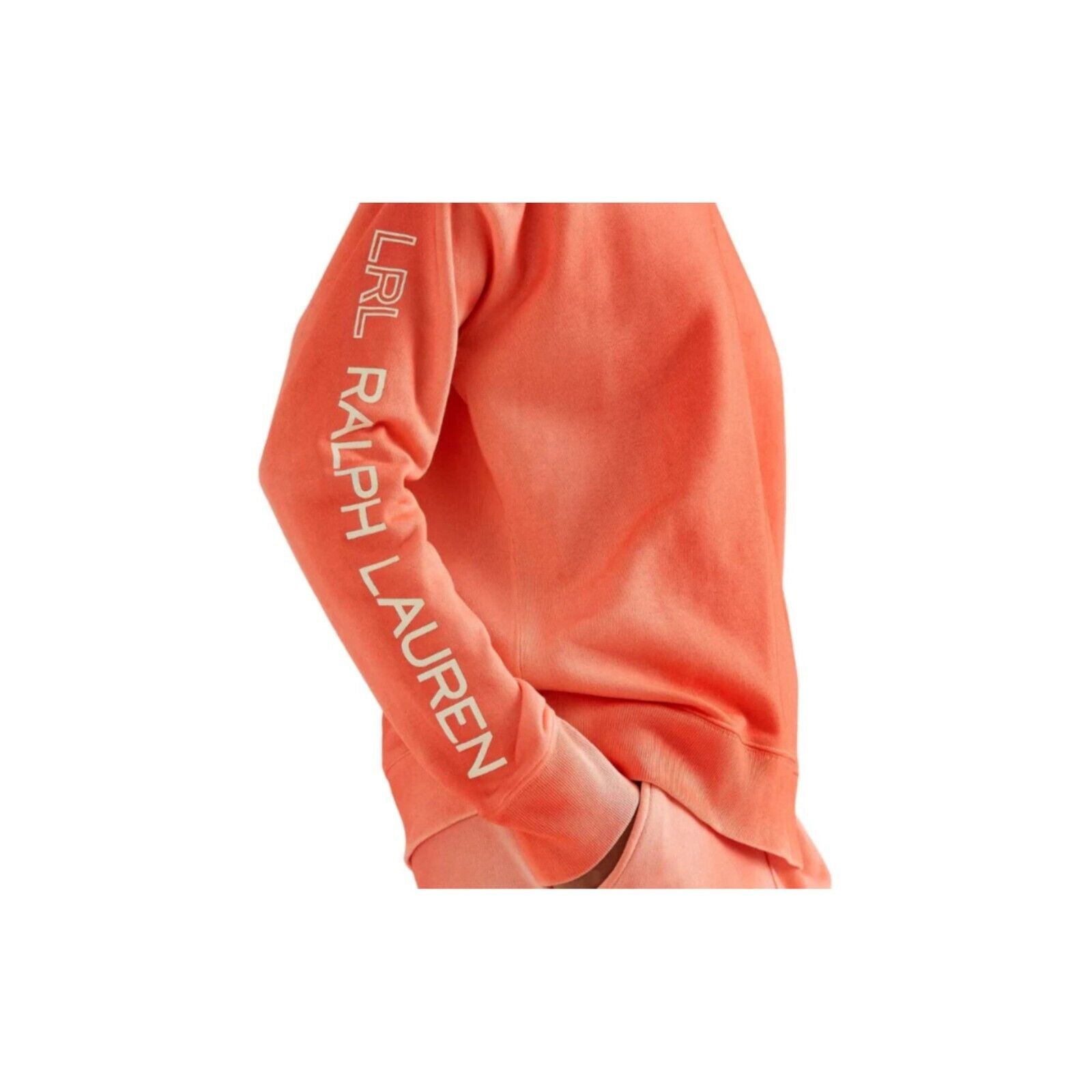 Lauren Ralph Lauren Logo French Terry Pullover Hyannis Port Orange Size L $115