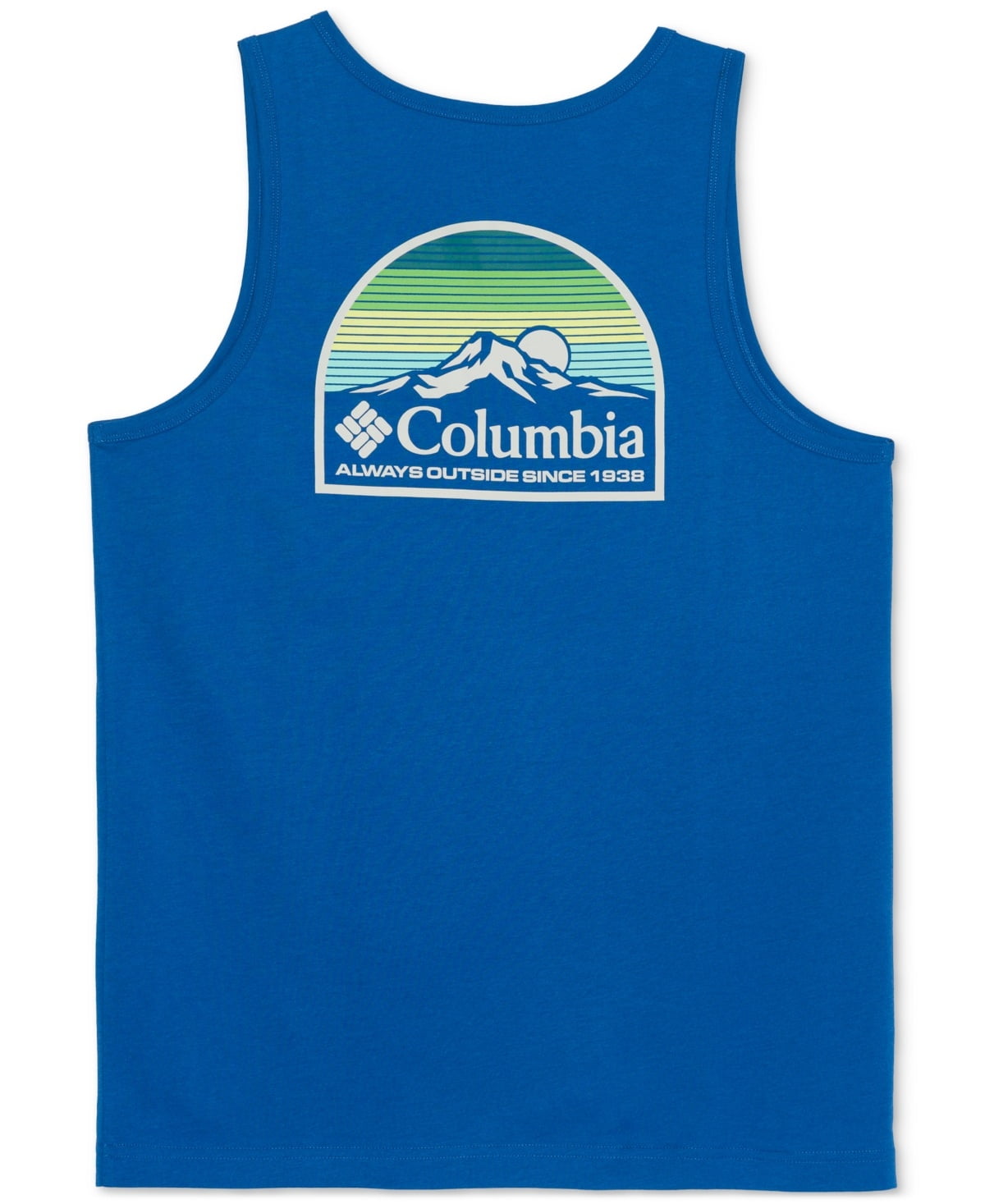 Columbia Mens Regular fit Sleeveless Graphic Tank Top Shirt Medium Blue Solid