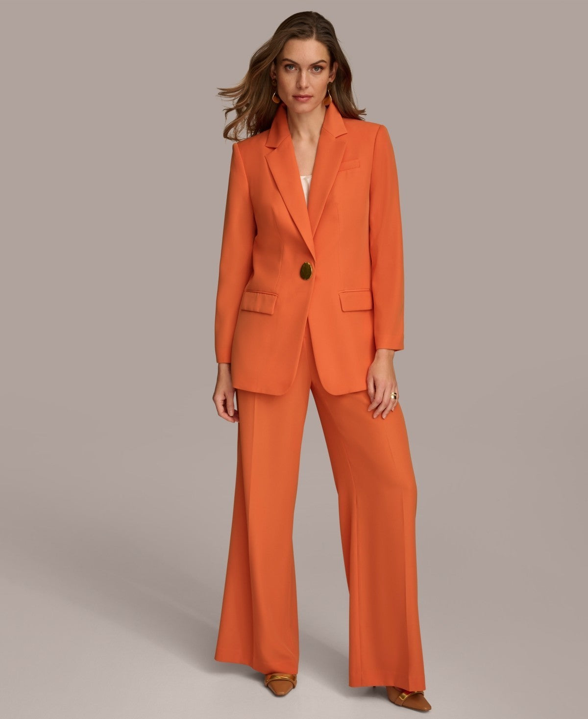 Donna Karan Women's One-Button Blazer Orange Size 6 MSRP $169