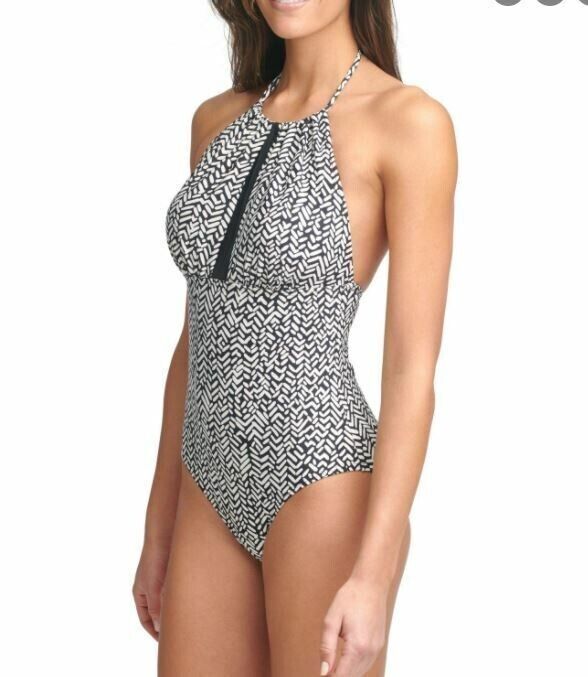 Calvin Klein Womens Tummy Control One-Piece Swimsuit black Size 18 MSRP $118