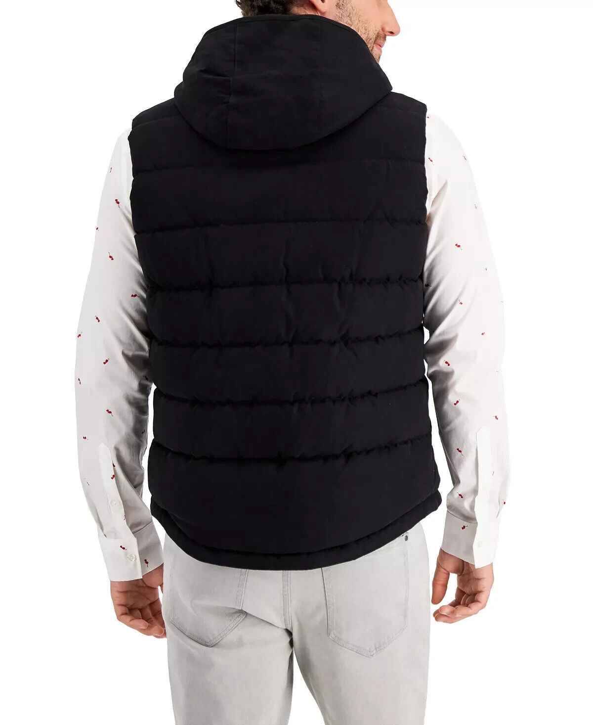 Michael Kors Men's Sherpa Hooded Puffer Vest Black Size L MSRP $298