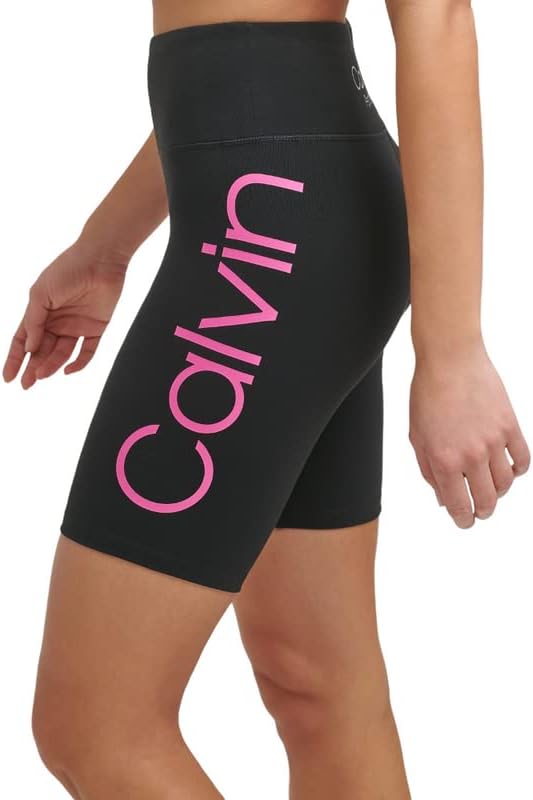 Calvin Klein Performance Women's Logo High-Waist Bike Shorts Black, X-Small