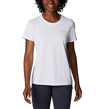 Columbia Women's Hike Short Sleeve Crew, White, Size L
