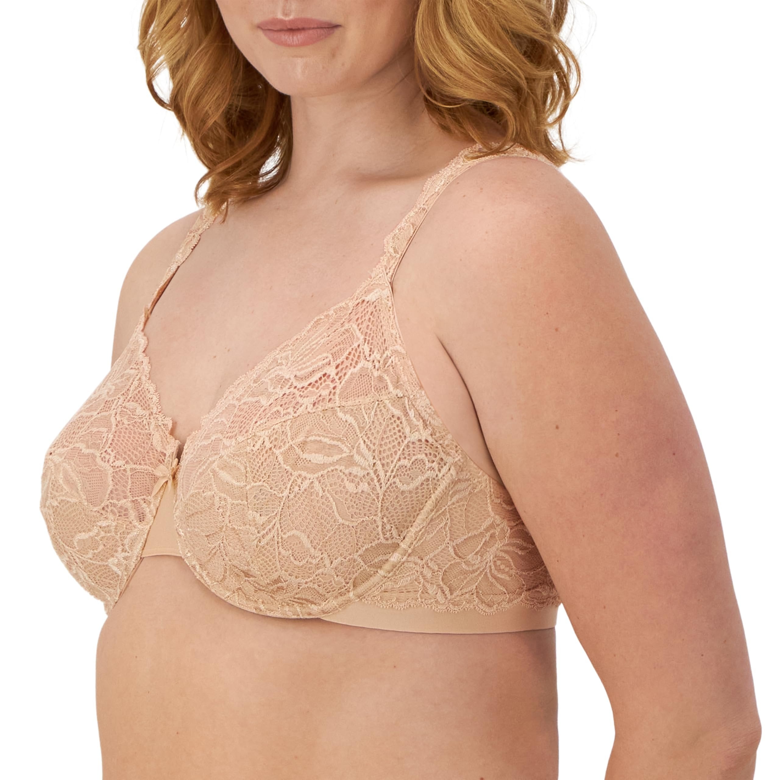 Bali Lace Desire Underwire Bra Adjustable U Straps V Neckline DF6543 Size 36D