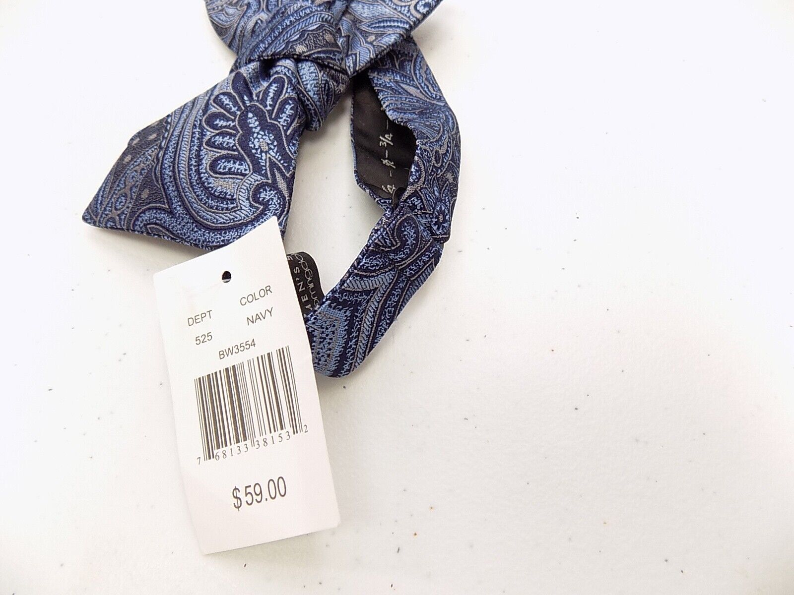 The Men's Store at Bloomingdale's Paisley Self Tie Bow Tie Blue MSRP $59