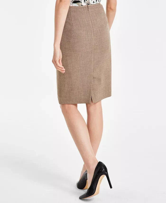Kasper Womens Snap-Detail Skirt Cypress Grey Brown Size 12 MSRP $79