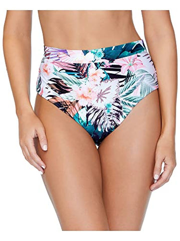 Raisins Women's Swim Small High-Waist Bikini Bottom White Size S
