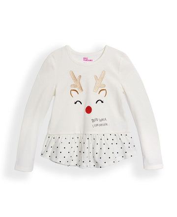 Epic Threads Toddler Girls Seeing Red Long Holiday Shirt Ivory Size 2T