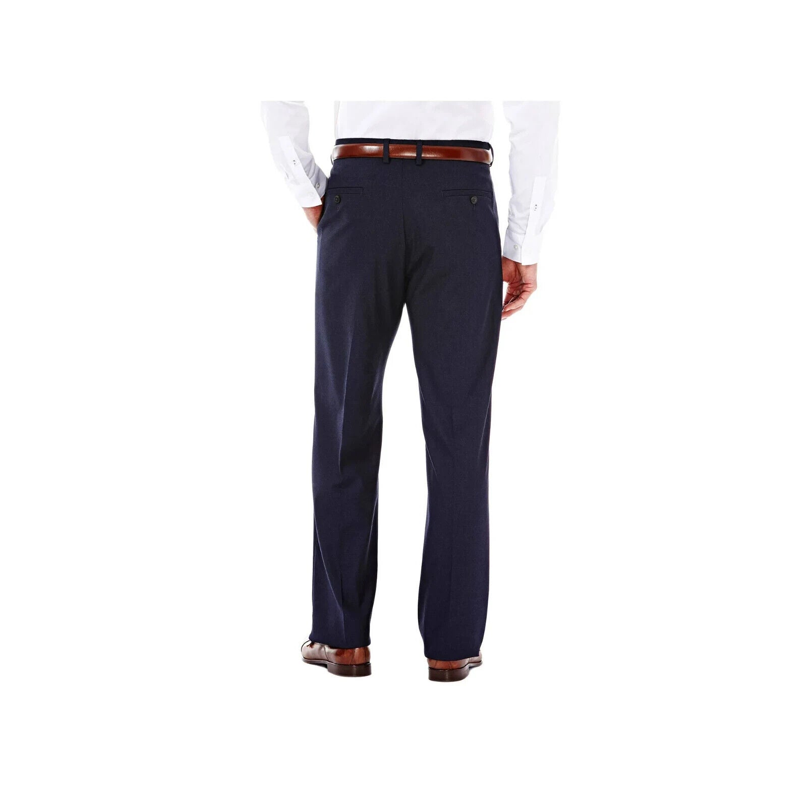 J.m. Haggar Men's Regular Fit Stretch Sharkskin Suit Pants Navy Size 34X30 $100