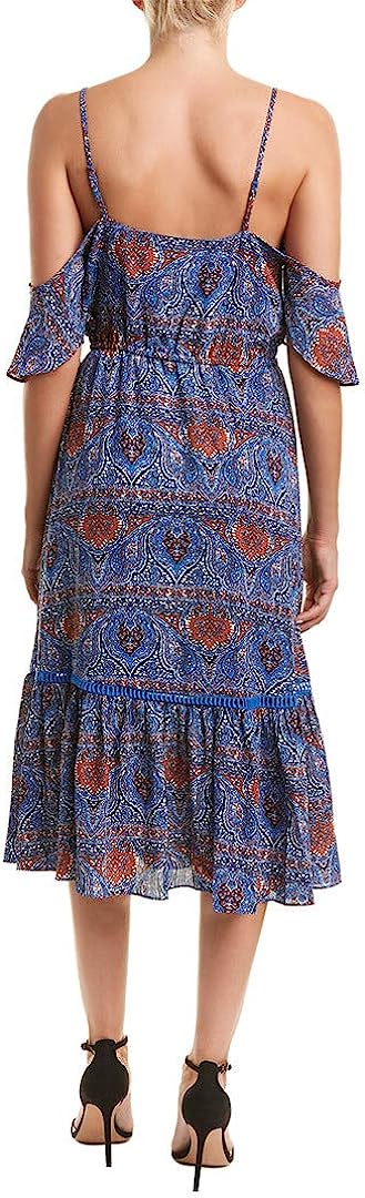 Jack by BB Dakota Women's Marrakeh Express Printed CDC Dress, True Blue, Size XS
