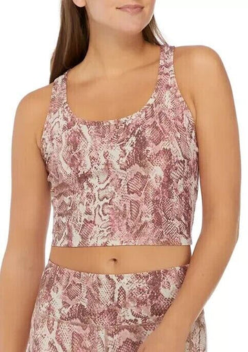 CALVIN KLEIN PERFORMANCE Printed Racerback Cropped Tank Top Pink Size XXL $50