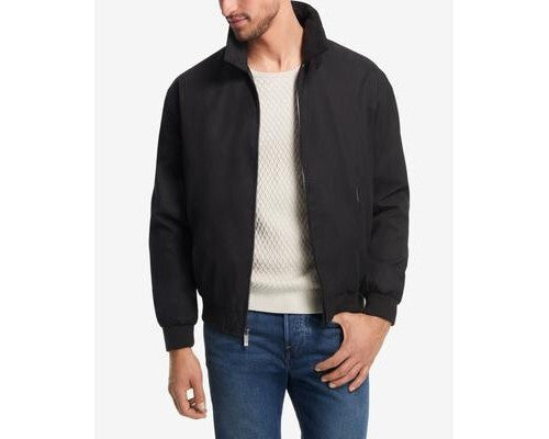 Weatherproof Men's Big & Tall Lightweight Full-Zip Bomber Jacket Black Size 2XLT