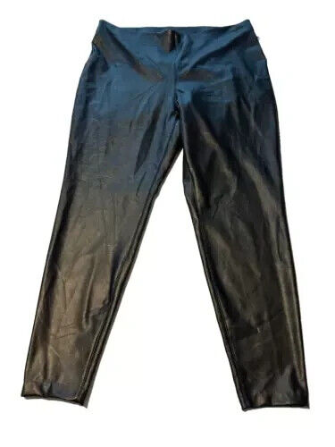 Vince Camuto Womens Black PU Faux Leather Skinny Jeggings Pants Size 1X MSRP $89