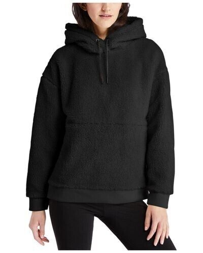 Timberland Womens Faux-Sherpa Hoodie black Size XL MSRP $118