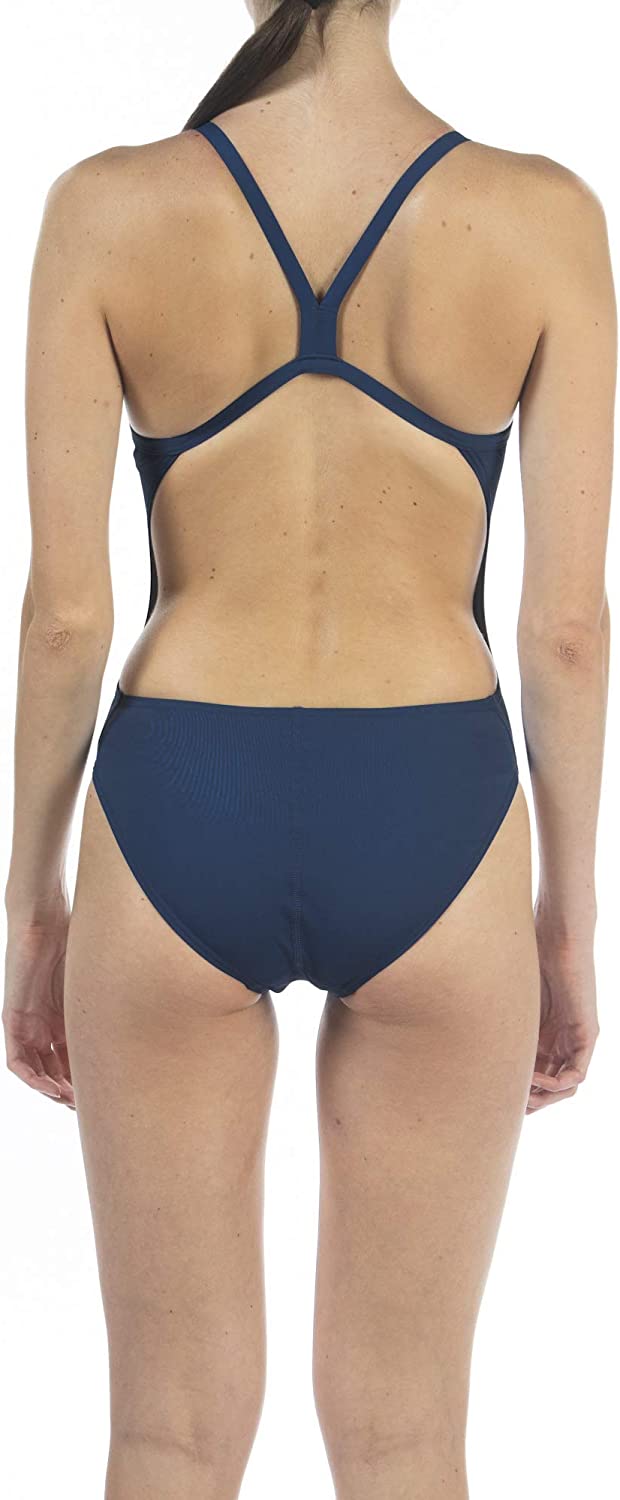 Arena Women's Standard Solid Challenge Back One Piece Swimsuit, Navy, Size18