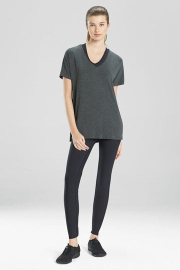 Josie Natori Women's Elements Dolman V-Neck Top Gray Size XS MSRP $48