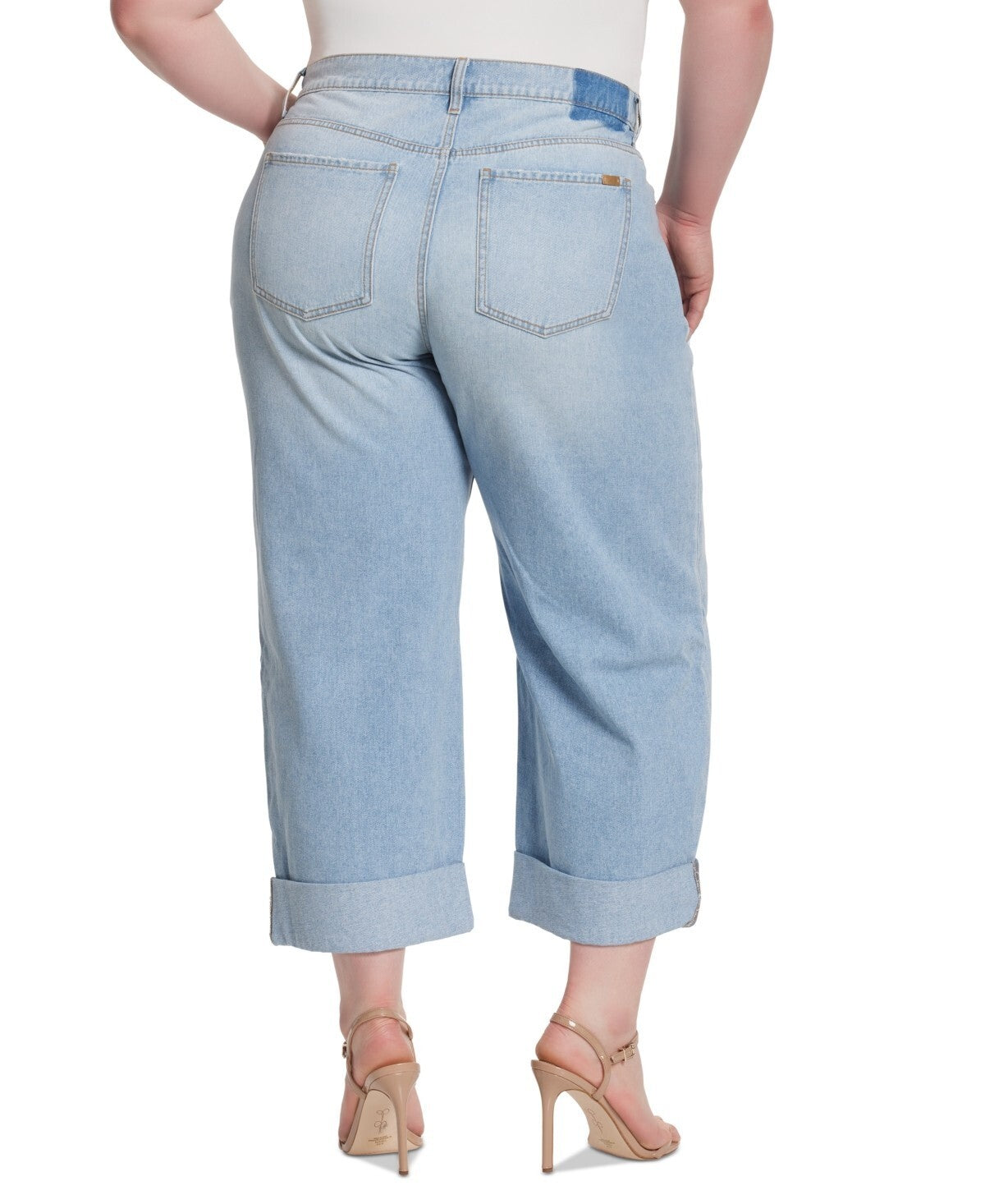 Jessica Simpson Trendy Wide-Leg Boyfriend Jeans BLUE Plus Size 18W MSRP $70