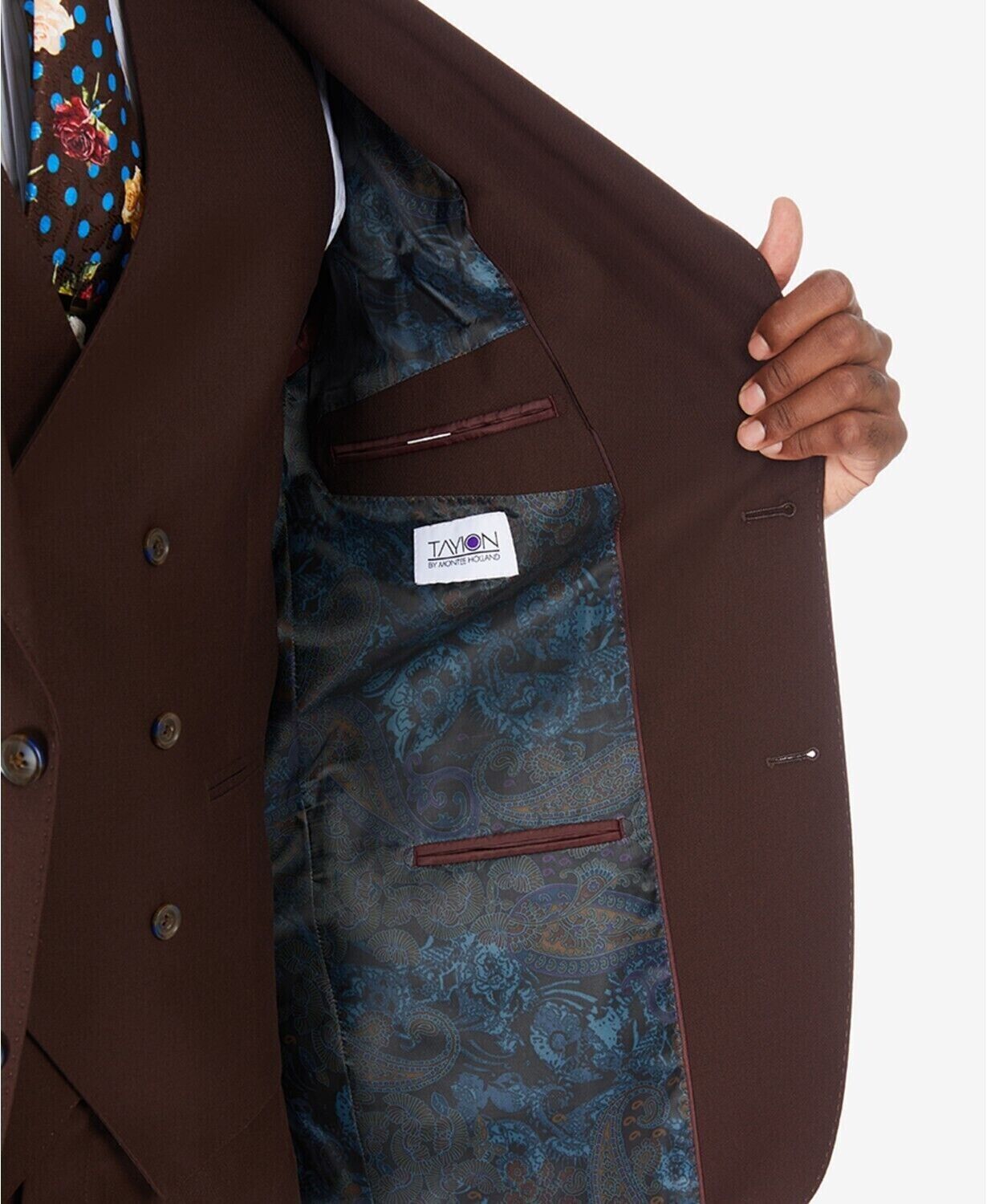 Tayion Collection Men's Classic-Fit Solid Brown Suit Jacket Size 40 MSRP $425