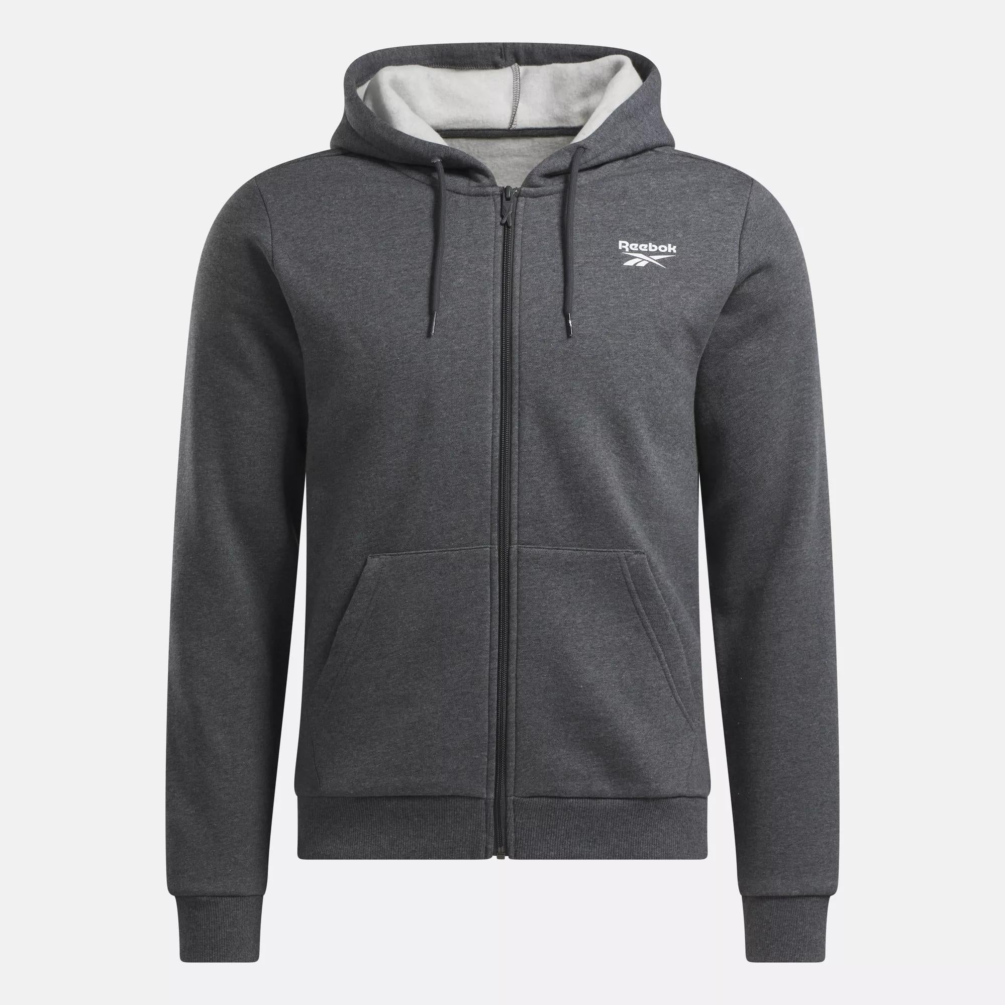 Reebok Identity Fleece Full-Zip Men's Hoodie Gray Size 2XL