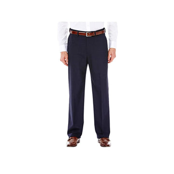 J.m. Haggar Men's Regular Fit Stretch Sharkskin Suit Pants Navy Size 34X30 $100