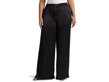 LAUREN Ralph Lauren Plus SizeCharmeuse Wide-Leg Pants Black Size 1X MSRP $165