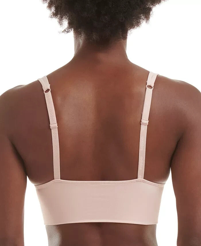 adidas Intimates Longline Plunge Light Support Bra 4A7H69 Peach Pink Size M