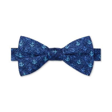 Tommy Hilfiger Men's Anchor Print Bow Tie Blue Bowtile