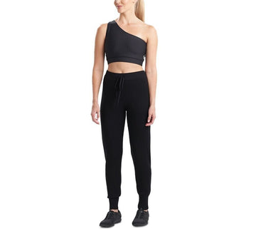 Josie Natori 289100 Solstice Asymmetrical Cropped Top size XL Black MSRP $48
