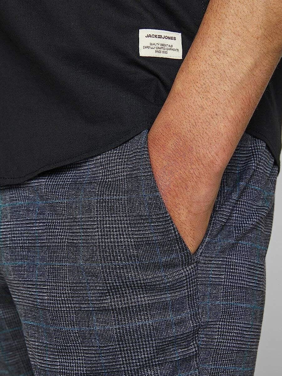 JACK & JONES Men's Marco Plaid Slim Knit Pants Gray Size 36/32 MSRP $70